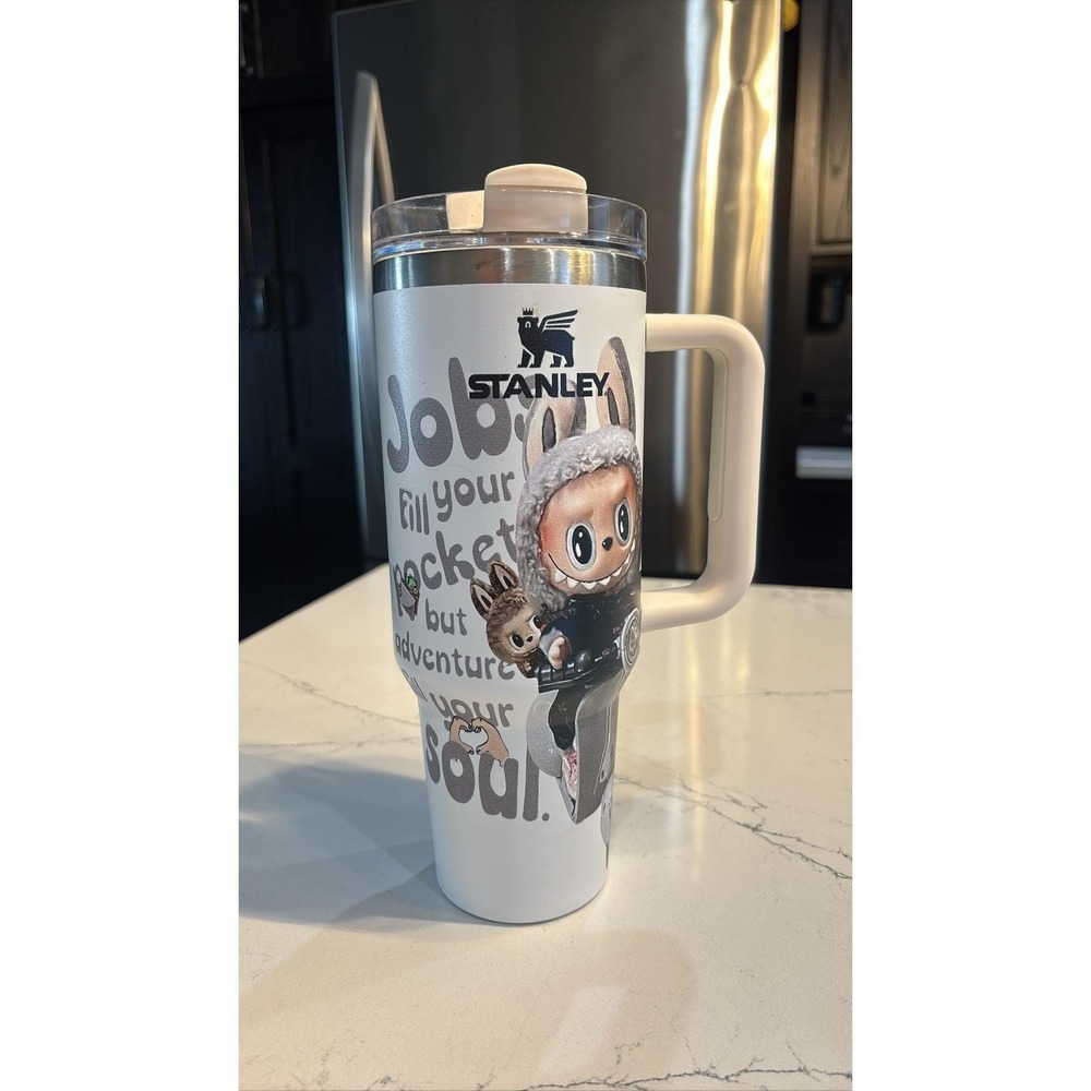 Stanley Labubu Quencher H2.0 FlowState 40oz Tumbler White Travel Mug